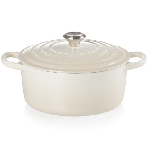 ル・クルーゼ(LE CREUSET) 【日本正規品】鋳物ホーロー鍋 両手鍋 シグニチャー ココット ロンド 22cm メレンゲ ホワイト IH対応