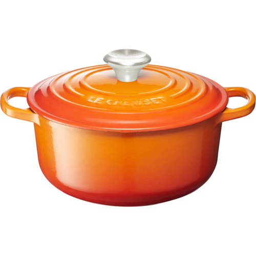 ル・クルーゼ(LE CREUSET) 【日本正規品】鋳物ホーロー鍋 両手鍋 シグニチャー ココット ロンド゛20cm オレンジ BM IH対応