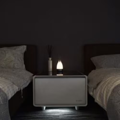 LOOZER(ルーザー) LOOZER SMART TABLE STB65 WHITE ワイヤレス充電 1ドア冷蔵庫付テーブル 65L_1