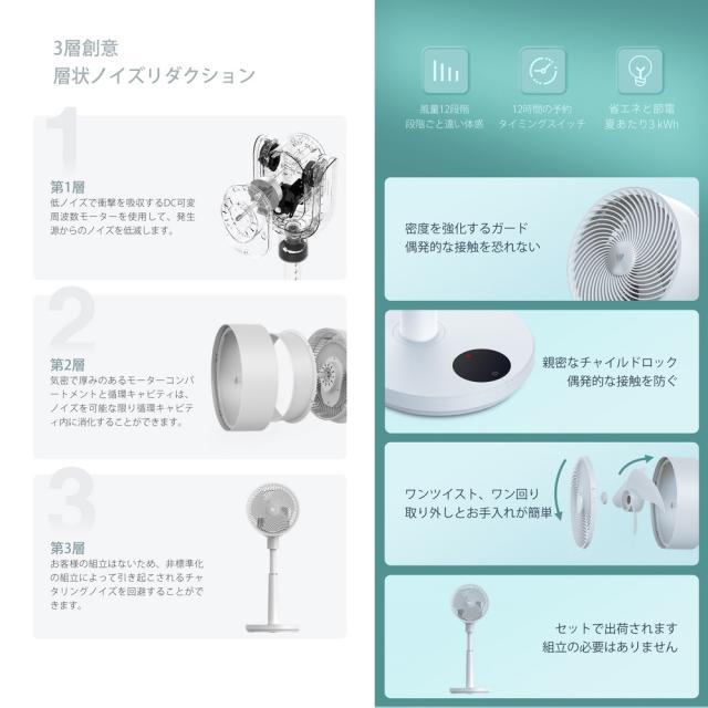 【長期保証付】OH-TEC VCF-30PRO DCスマートサーキュレーター扇風機 音声操作 スマホ不要 リモコン付_2