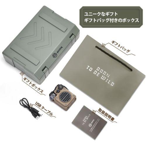 【長期保証付】MUZEN(ミューゼン) MW-PVXI2-SY 砂漠イエロー Wild Mini 第2世代 Bluetooth スピーカー ミリタリースタイル 屋外用のフラッシュライトを装備_9
