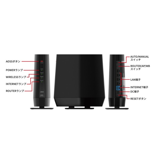 バッファロー(BUFFALO) WSR-5400AX6P-BK ブラック Wi-Fi 6 4803+ 
