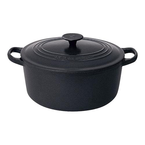 ル・クルーゼ ココットロンド 20cm マットブラック 両手鍋 LE CREUSET
