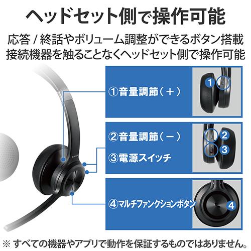 エレコム(ELECOM) LBT-HSOH20BK ブラック オーバーヘッドタイプ 両耳Bluetoothヘッドセット マイク付_3