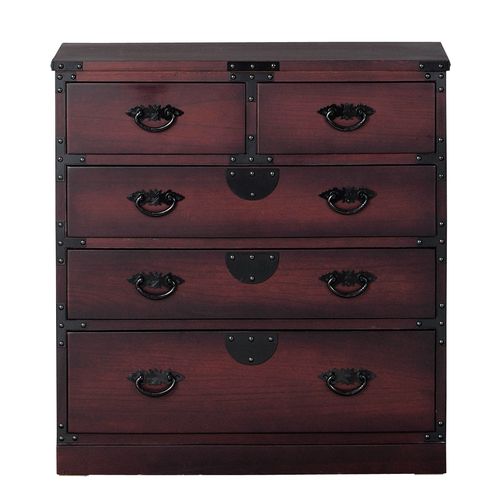 クロシオ 【完成品】民芸調 引出箪笥　幅67cm