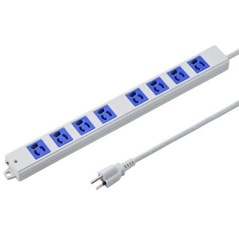 サンワサプライ 工事物件タップ 8個口 上挿し 3m TAP-K8-3BL ブルー 6,444円