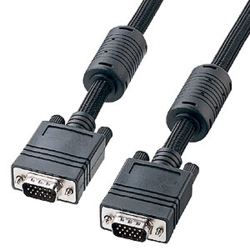 サンワサプライ KC-NMV100K ナイロンメッシュディスプレイケーブル アナログRGB 10m