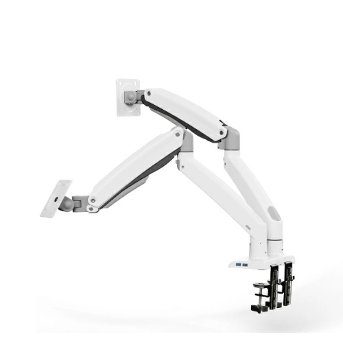 HUANUO(ファーノー) HNDS33-W ホワイト モニターアーム 2画面 13〜35インチ ガススプリング式 USB-Aハブ搭載