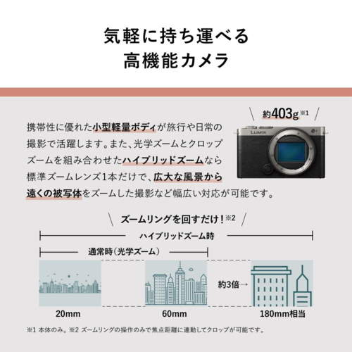 【長期5年保証付】パナソニック(Panasonic) LUMIX S9 DC-S9W-D キャメルオレンジ デジタル一眼カメラ ダブルレンズキット_2