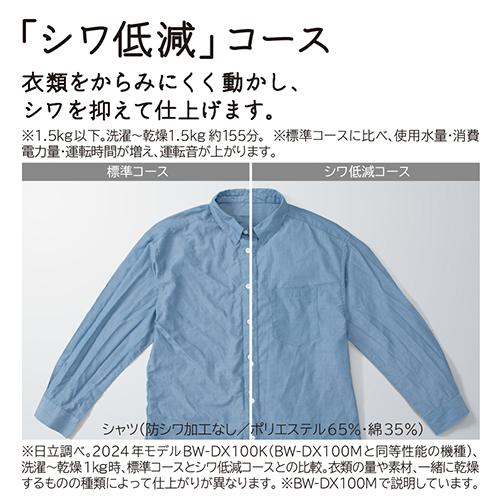 【標準設置料金込】【長期保証付】日立(HITACHI) BW-DV80M W ホワイト ビートウォッシュ 洗濯乾燥機 洗濯8Kg 乾燥4.5kg_12
