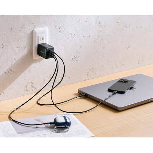 エレコム(ELECOM) ACDC-PD113100-BK ブラック 充電器 PD 100W USB-C ×3 GaN II採用 MacBook スマホ・タブレット対応_12
