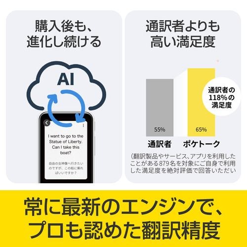 【長期保証付】ソースネクスト(SOURCENEXT) POCKETALK S2 Plus G(ポケトークS2プラス) グローバル通信2年 ゴールド_4