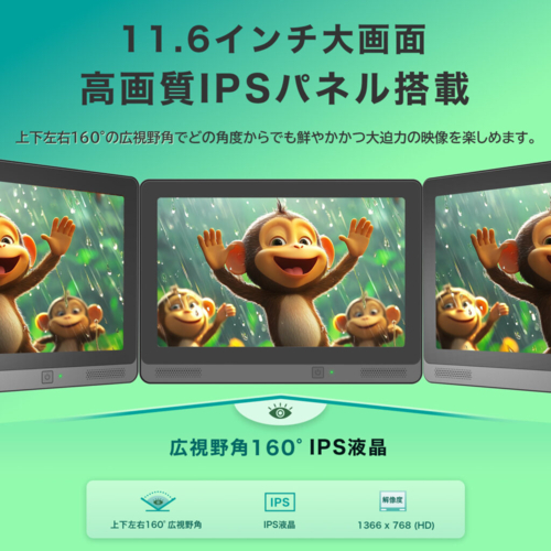 KEIYO(ケイヨー) AN-M033 11.6インチ Android TV 後部後部座席リア