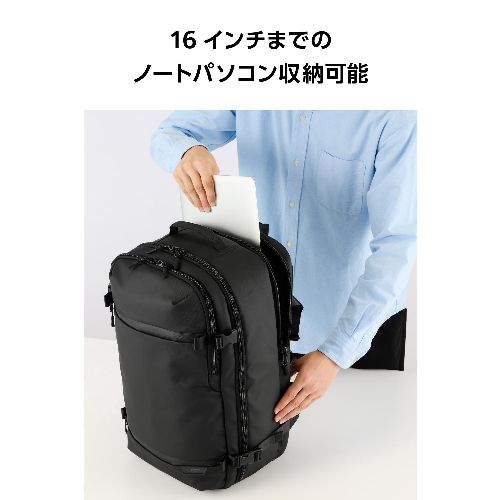 エレコム(ELECOM) BM-BPTR01BK ブラック リュック 大容量 35L シューズ収納 16インチPC対応 小物整理ポケット付 バックパック 180度オープン構造_2