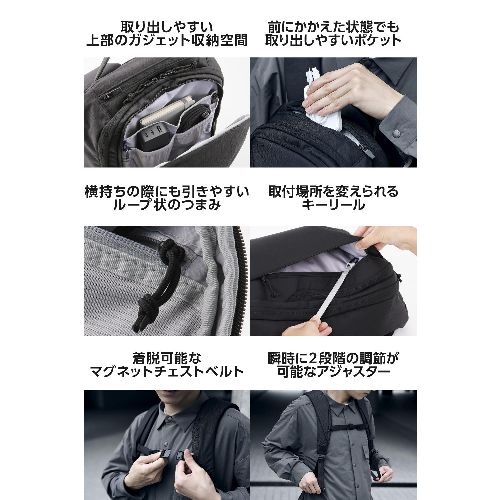 エレコム(ELECOM) BM-BPTR01BK ブラック リュック 大容量 35L シューズ収納 16インチPC対応 小物整理ポケット付 バックパック 180度オープン構造_6