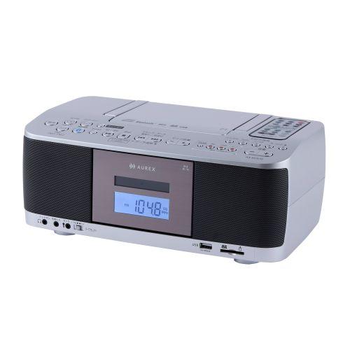 【長期間言いはなつ付】Aurex(オーレックス) AX-KCR70S しろがね色 SD・USB・CDラジオカセットレコーダー