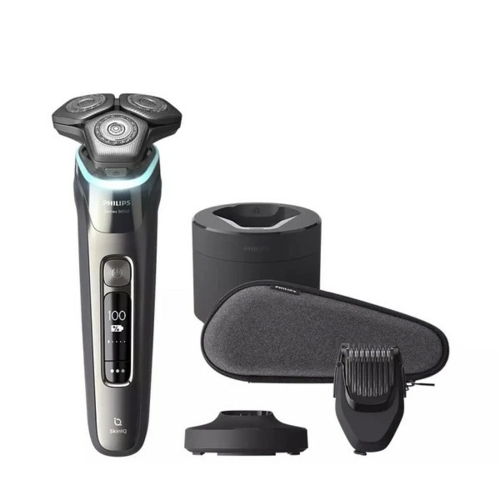 【長期保証付】フィリップス(PHILIPS) S9987/59 メンズシェーバー9000シリーズ ダーククローム過圧防止センサー搭載 コードレス洗浄器付き 電動シェーバー