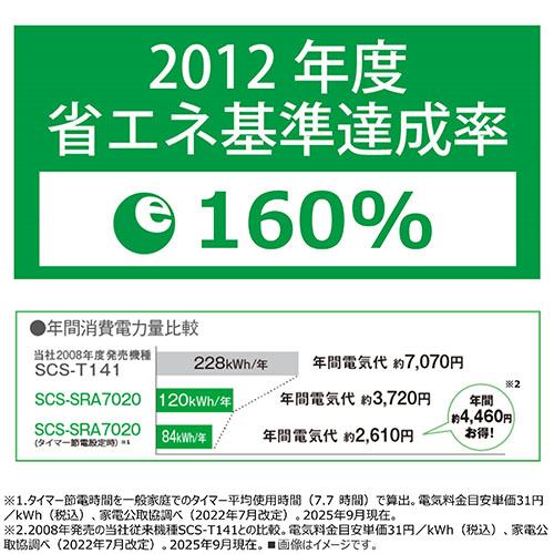 東芝(TOSHIBA) SCS-SRA7020-N 淡彩象牙色 ちょっとの間式温水洗いもの便座 ウルトラファインバブル洗いもの 便座ふた自動小銃開閉