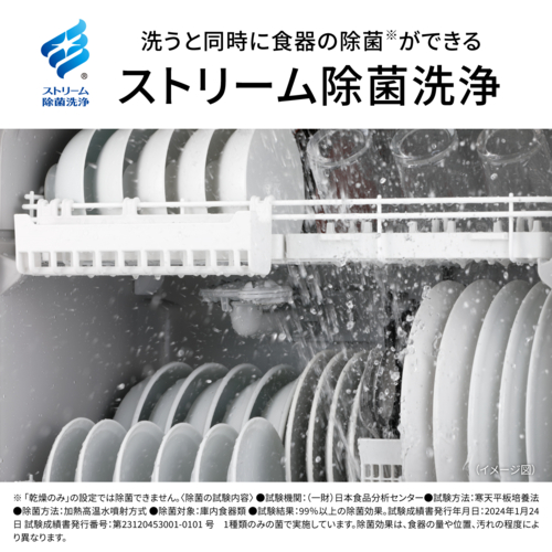 パナソニック(Panasonic) NP-TA5-W ホワイト 食器洗い乾燥機 5人用 庫内容積約50L ホワイト NPTA5W ストリーム除菌洗浄 高圧水流 食洗 卓上 食洗機_1