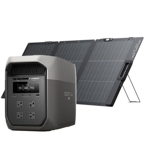 エコフロー(EcoFlow) EcoFlow DELTA 3 Max 2048Wh 定格2200W+ 160W Lightweight Portable Solar Panel ソーラーパネルセット