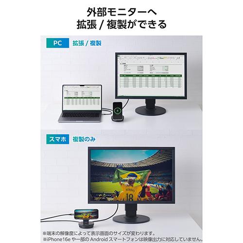 エレコム(ELECOM) DST-Q041BPBK ブラック ドッキングステーション Qi2 15Wワイヤレス充電 4K/60Hz HDMI PD100W入力/85W出力 4in1 USB 3.2 Gen1 5Gbps_4