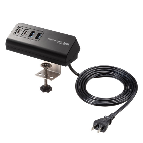 サンワサプライ ACA-PD106BK USB PD対応クランプ式AC充電器 PD65W・C×2＋A×2・ブラック_16