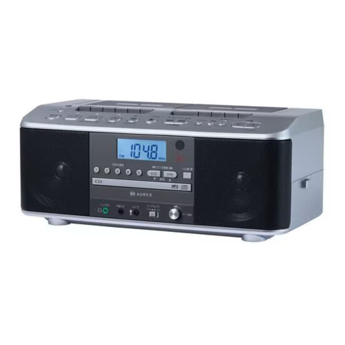 【長期間言いはなつ付】東芝(TOSHIBA) AX-KCRW70S しろがね色 CDラジオカセットレコーダー ダブルテープ AM/FM 広広としたFM相応う カラオケ・声くっきり役立つこと