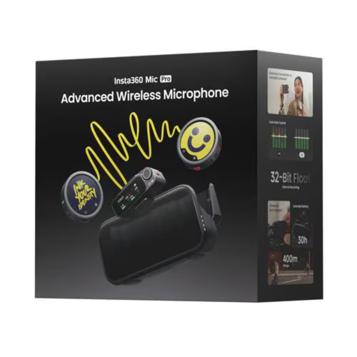 Insta360 Insta360 Mic Pro 2TX+1RX 変速機機2台+受付機1台 MCA10-MICPRO01 カスタマイズできるE-Ink見せびらかす積み上げるの無線電話マイクロホン