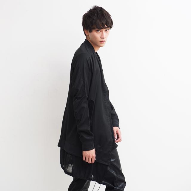 ジャケット メンズ ロング丈 裾メッシュ ロングジャケット 長袖 ブラック モード系 Amor 艶黒の通販はau Pay マーケット Santasan