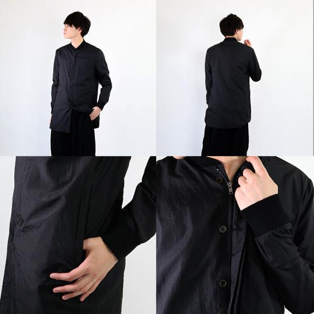 長袖ロングブルゾン シャツ メンズ アウター ロング丈 黒 長袖 ブラック モード系 Amor 艶黒の通販はau Pay マーケット Santasan