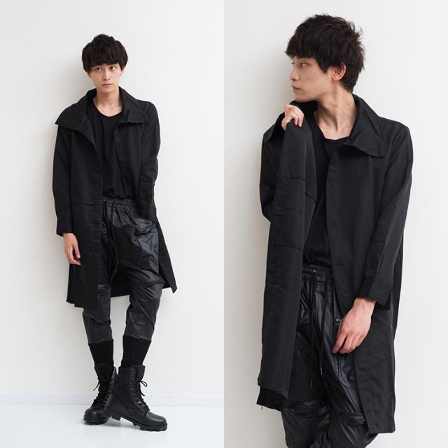 シャツ メンズ ロングシャツ シャツジャケット ロング丈 アシンメトリー オーバーサイズ 長袖 ブラック モード系 Amor 艶黒の通販はau Pay マーケット Santasan