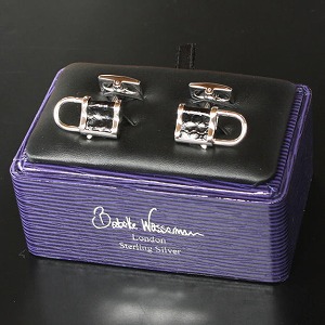 ブラックレザー＆南京錠 カフス ギフト プレゼント 送料無料