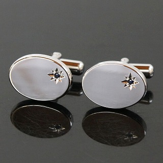 9月の誕生石　サファイアカフスの通販は