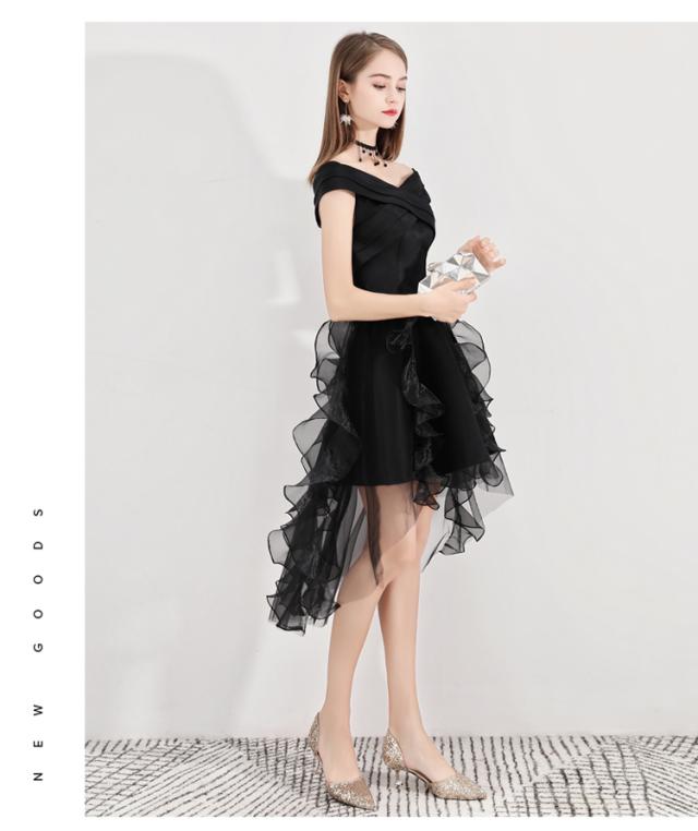 即納 オーガンジフリル フィッシュテール 胸元クロス オフショルダー ドレス ワンピース 結婚式 パーティーの通販はau Pay マーケット ステイ ウィズ 5000円以上購入で送料無料