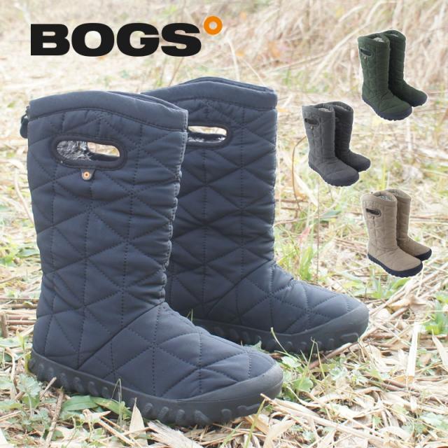 ショートブーツ レディース B-モック ハイ B-MOC HIGH 防水 キルティング ウィンターブーツ あったかい スノーブーツ 雪 ぺたんこ シューズ 靴 BOGS ボグス roybog78940