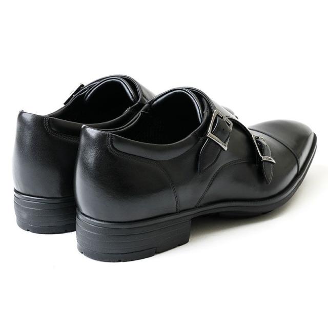 テクシーリュクス アシックス商事 texcy luxe 本革 革靴 商行為シューズ モンクストラップ GORE-TEX 黒 黒いこと 3E ロングノーズ 靴 父の日 actu8004