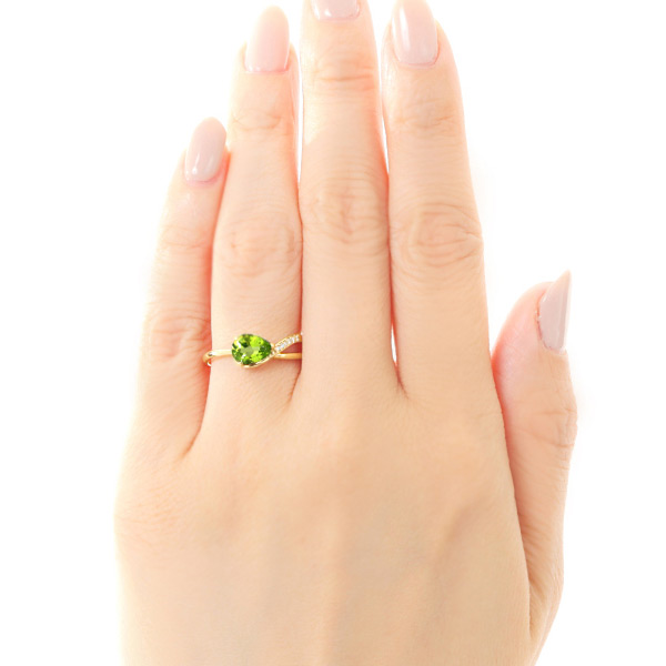 ペリドット ダイヤモンド リング K10YG/PG/WG 10k 10金 イエロー