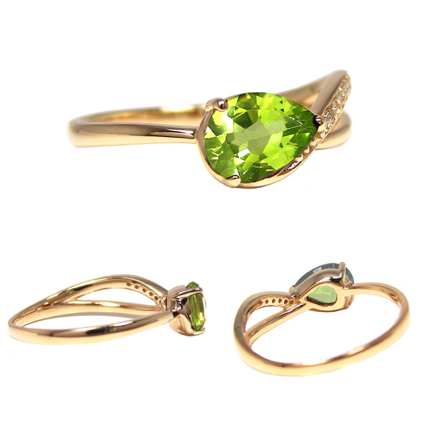 ペリドット ダイヤモンド リング K10YG/PG/WG 10k 10金 イエロー
