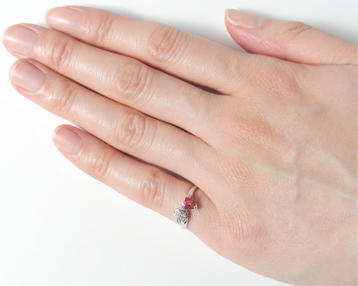 ピンクトルマリン ピンキー リング リング ダイヤモンド ホワイト