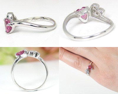 ピンクトルマリン ピンキー リング リング ダイヤモンド ホワイト