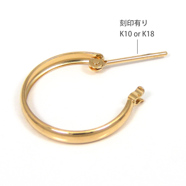 フープピアス ピアス 18k K18 18金 10k K10 10金 ゴールド 甲丸