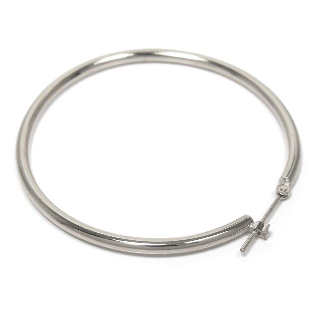 Pt900 プラチナ パイプ フープ ピアス スナップ ピアス 幅2.0mm 外径40.0mm 輪っか クロッシング 遮断式 リング ワンタッチ キャッチレスの通販は