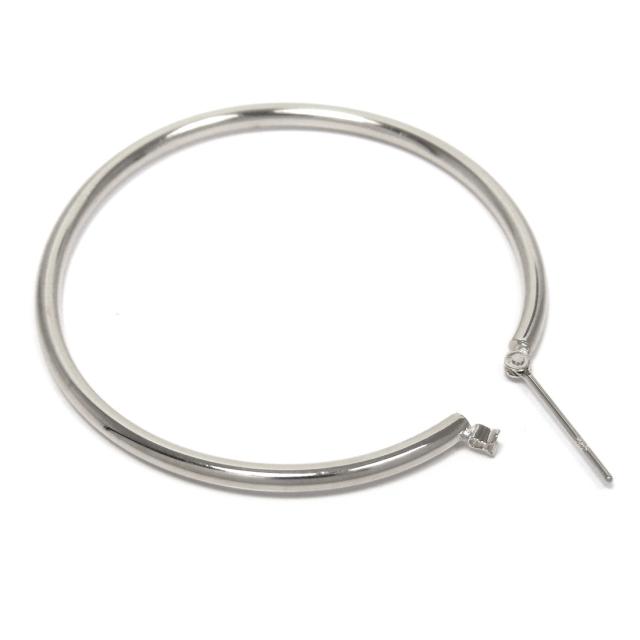 Pt900 プラチナ パイプ フープ ピアス スナップ ピアス 幅2.0mm 外径40.0mm 輪っか クロッシング 遮断式 リング ワンタッチ キャッチレスの通販は