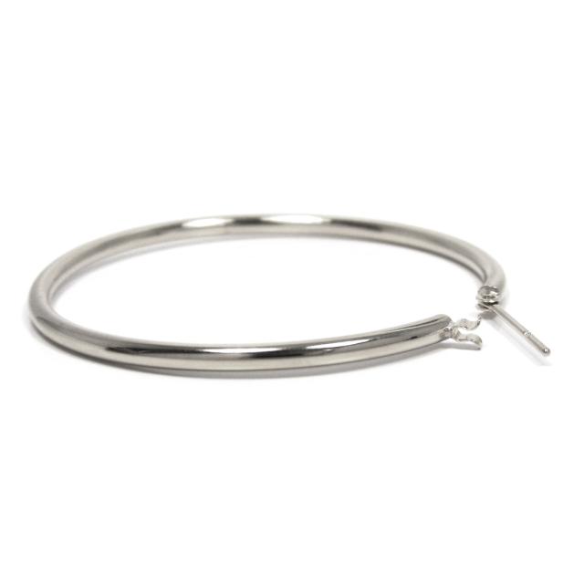 Pt900 プラチナ パイプ フープ ピアス スナップ ピアス 幅2.0mm 外径40.0mm 輪っか クロッシング 遮断式 リング ワンタッチ キャッチレスの通販は