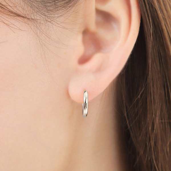 Pt900 すごく プラチナ パイプ フープピアス スナップピアス 1ペア 両耳 幅2.0mm 外