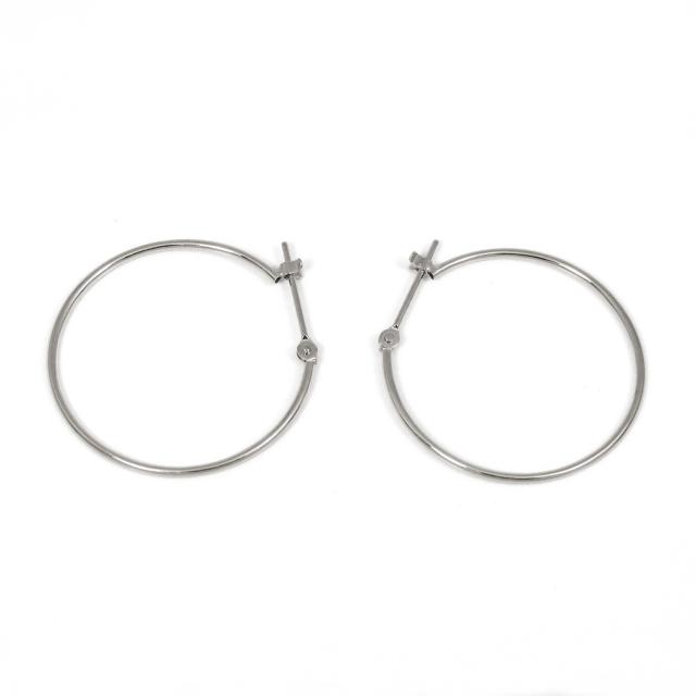 プラチナ！ 甲丸 スナップ フープピアス ！ 2×15mm プラチナ！ 甲丸 スナップ フープピアス ！ 2×15mm プラチナ 月甲