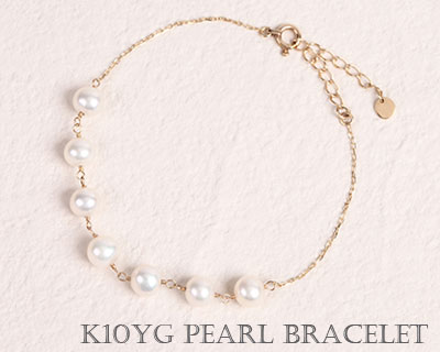 パール ブレスレット 淡水真珠 K10YG 10k 10金 イエロー ゴールドの通販は