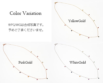 ルビー サファイア ロードライトガーネット他 マルチストーン ネックレス K10YG/PG/WG_2