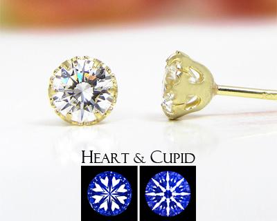 スーパー キュービックジルコニア ピアス K18YG 18k 18金 イエロー ゴールド キュービック cz 一粒 一石