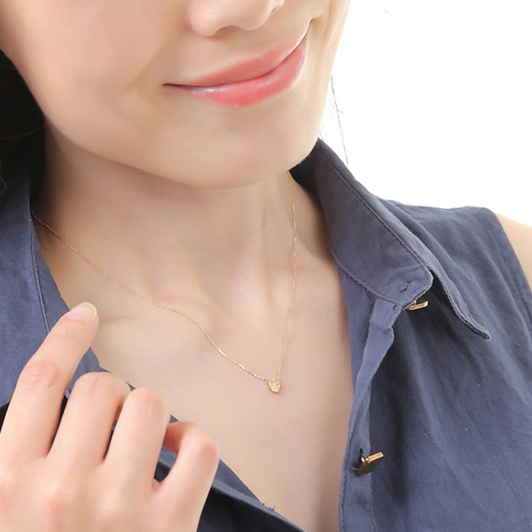 ダイヤモンド 猫 ネックレス K10YG 10k 10金 イエロー ゴールド マット加工_2